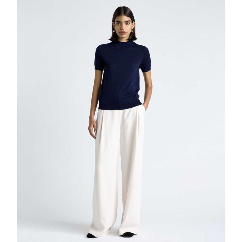 Cue Merino Short Sleeve Mock Neck Knit image number 3